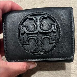Tory Burch Black Leather Card Holder